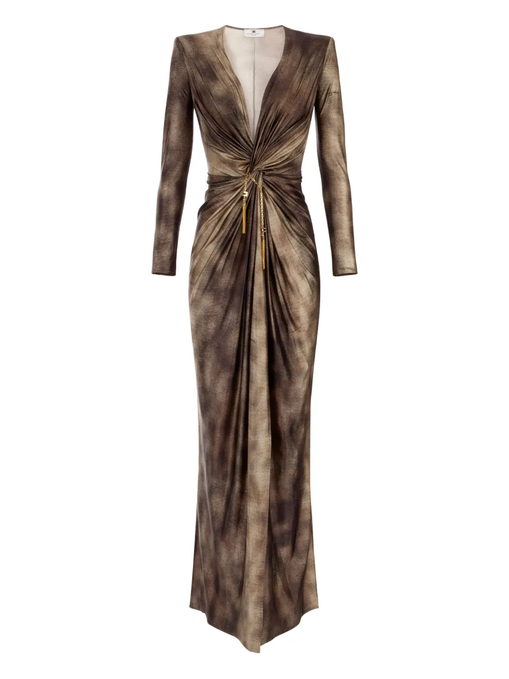 Elisabetta Franchi twist-front maxi dress | Brown | Image 1