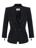 Elisabetta Franchi double-breasted gold-button jacket - Black