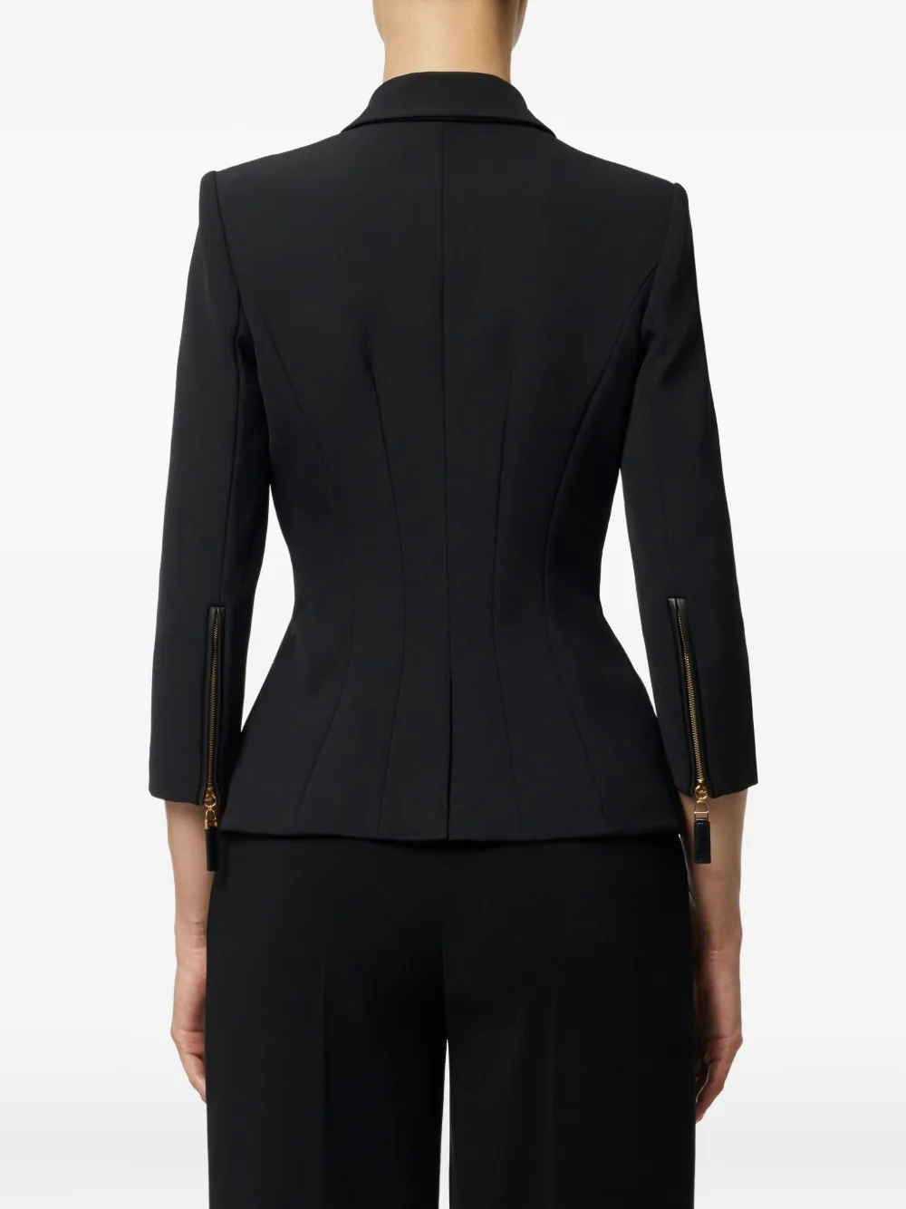 Elisabetta Franchi double-breasted gold-button jacket Zwart