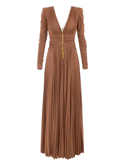 Elisabetta Franchi pleated maxi dress