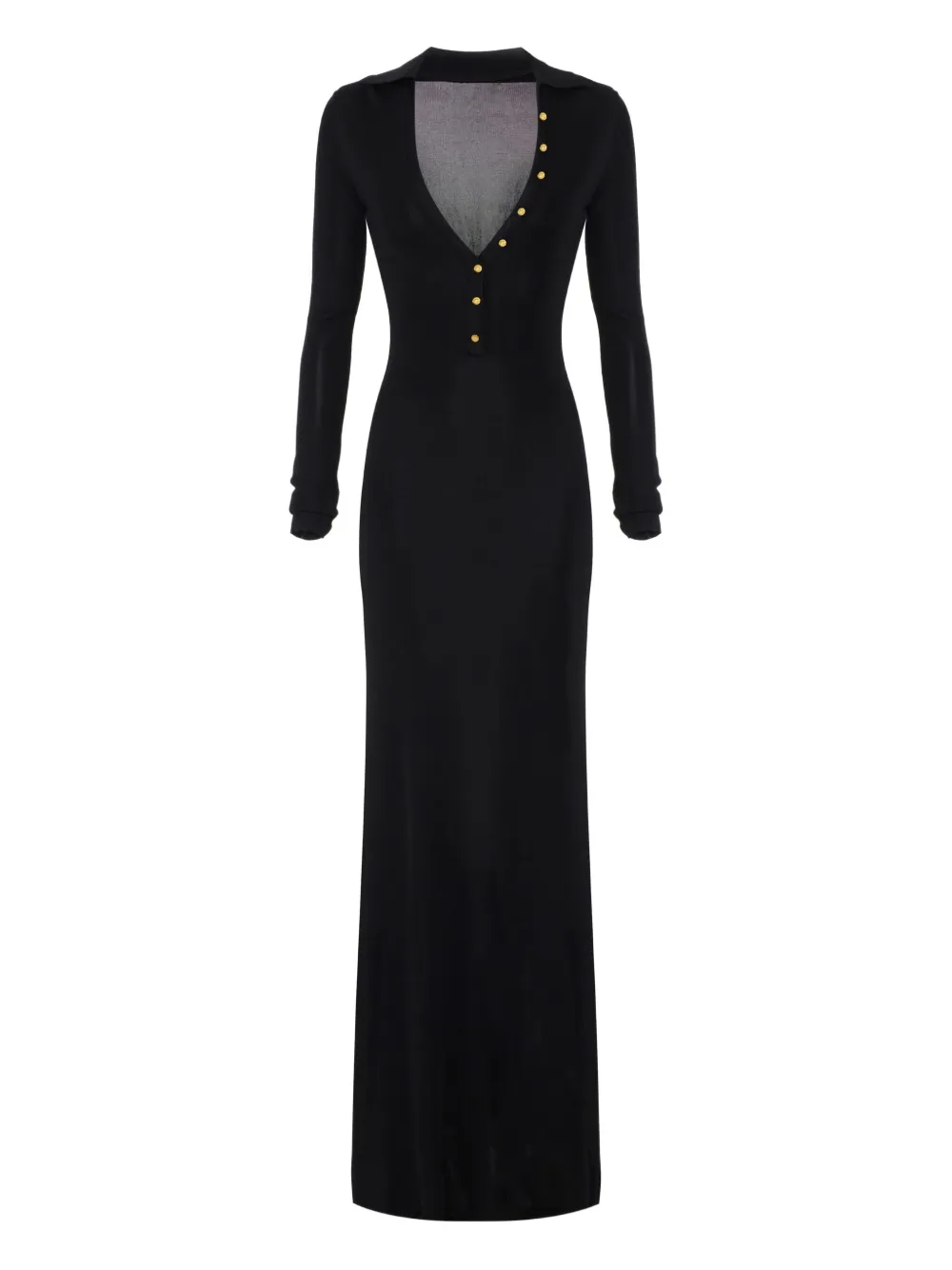Elisabetta Franchi v-neck button-details maxi dress | Black | Image 1