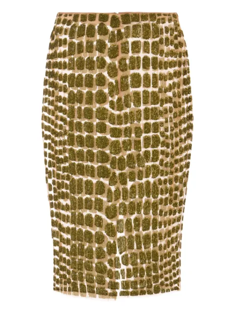 Elisabetta Franchi falda midi con detalles con cuentas