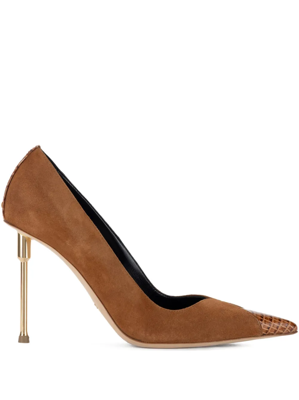 Elisabetta Franchi 100mm stiletto-heel pointed pumps Brown