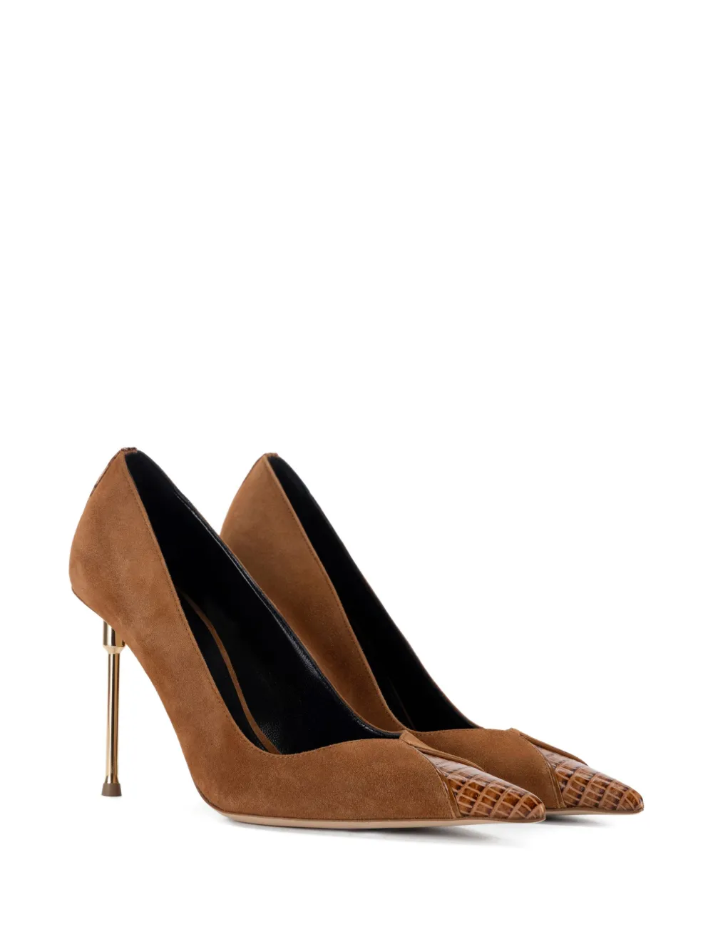 Elisabetta Franchi 100mm stiletto-heel pointed pumps Brown