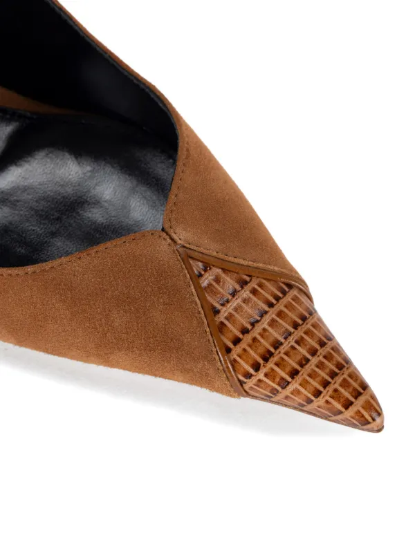 Elisabetta Franchi 100mm stiletto-heel Pointed Pumps Brown