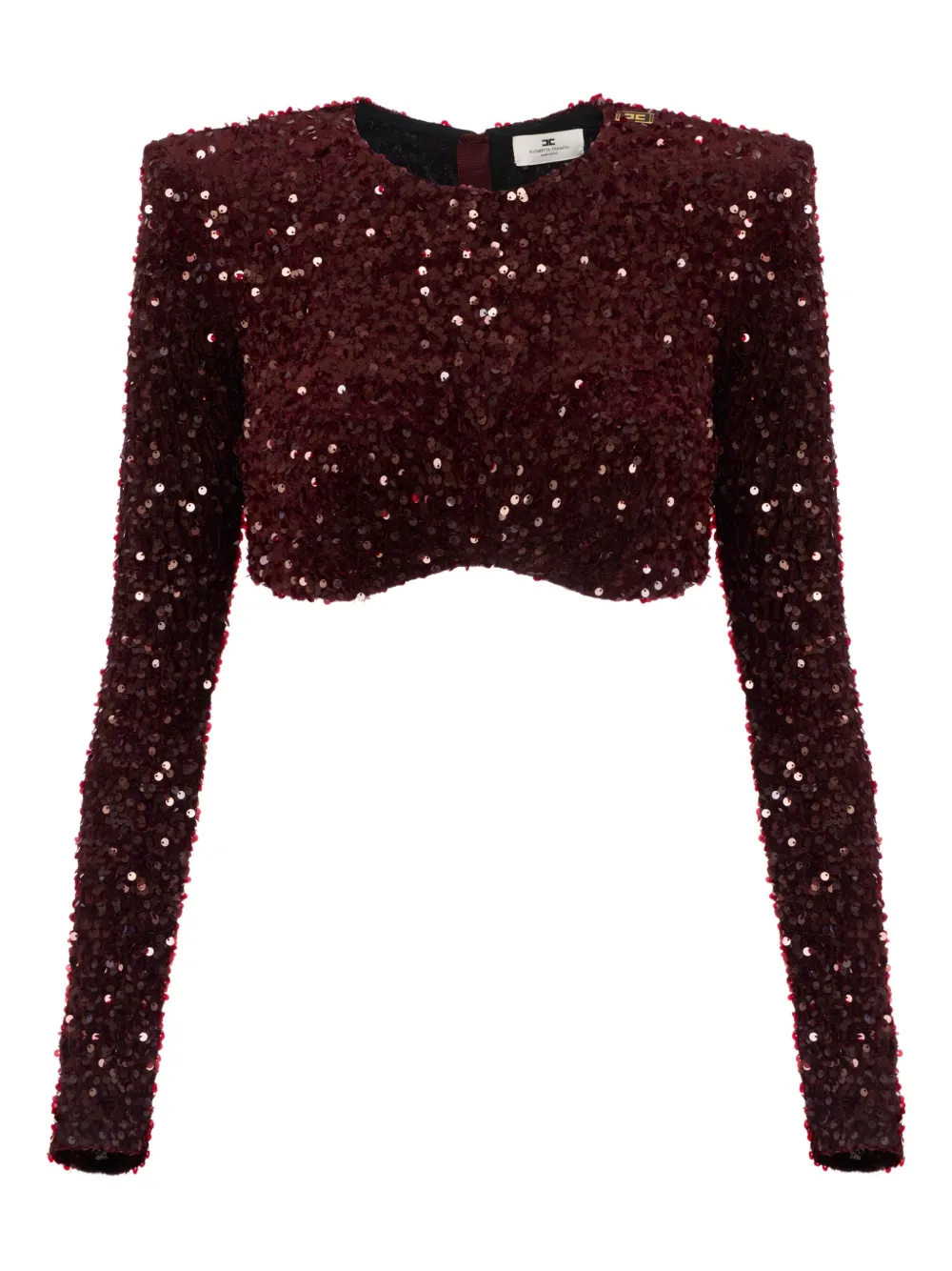 Elisabetta Franchi sequin-embellished long-sleeve blouse | Red | Image 1