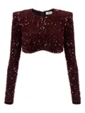 Elisabetta Franchi sequin-embellished long-sleeve blouse - Red