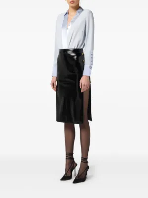 ワンピース ELISABETTA FRANCHI Women Mid Skirts AB76252E2 110 Black ELISABETTA FRANCHI Women's long black dress with ruffles