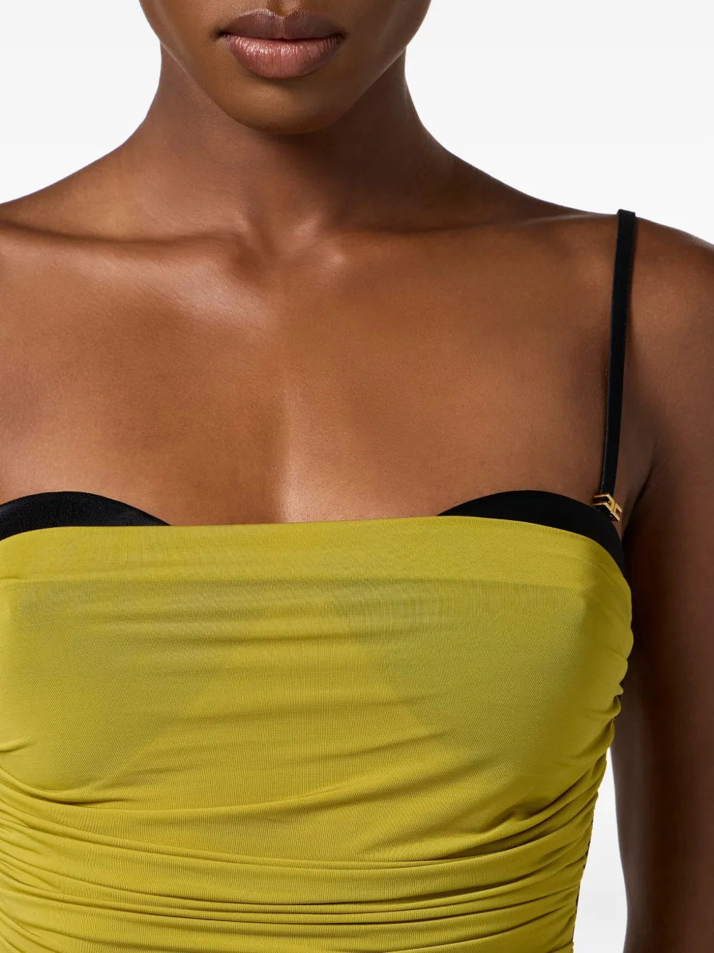 Elisabetta Franchi Body met ruches Geel