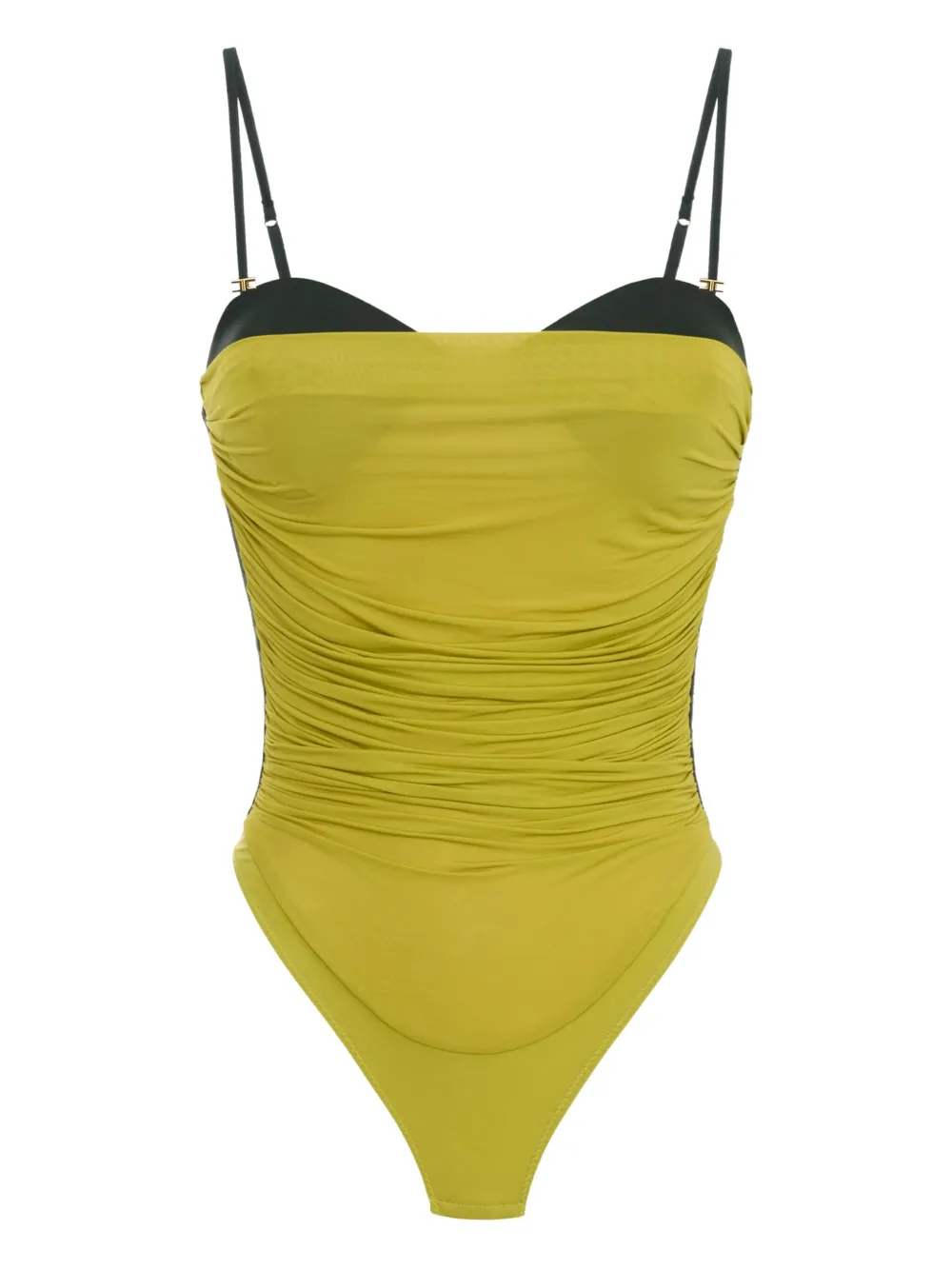 Elisabetta Franchi Body met ruches Geel