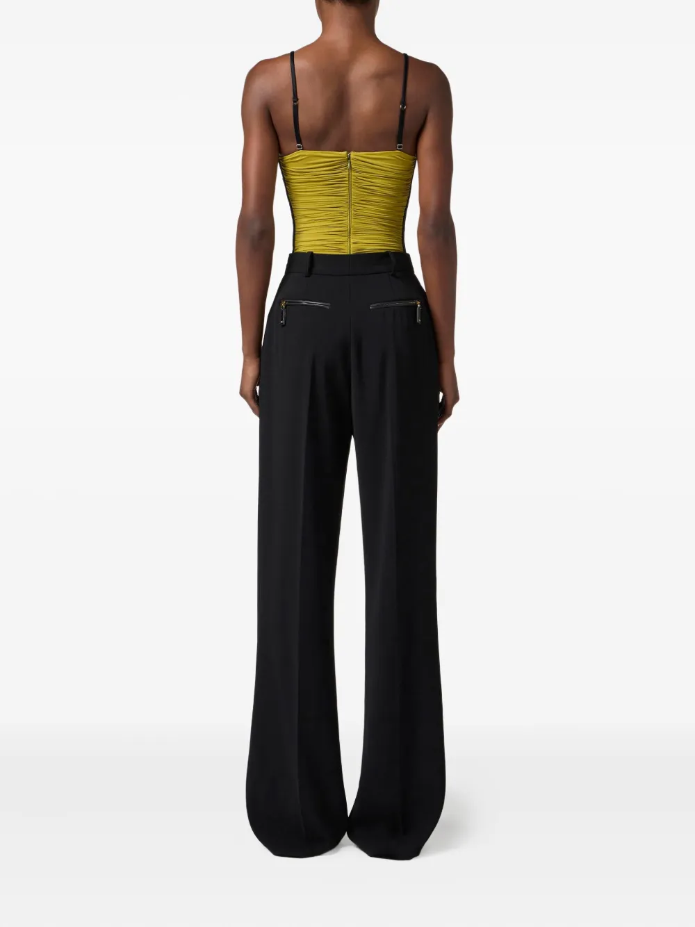 Elisabetta Franchi Body met ruches Geel