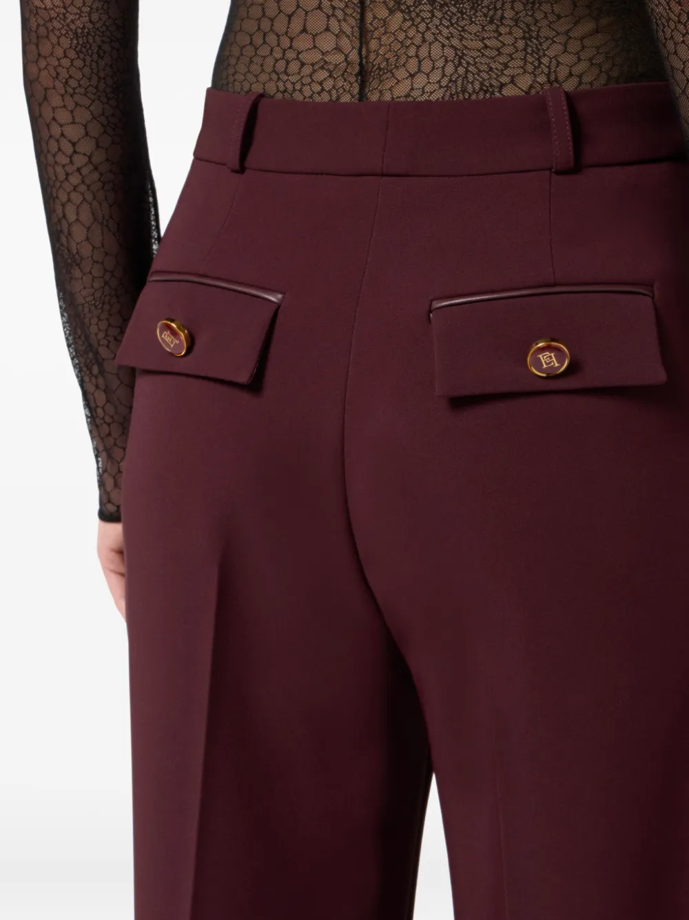 Elisabetta Franchi High waist pantalon Rood
