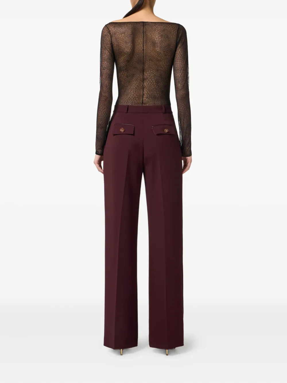 Elisabetta Franchi High waist pantalon Rood