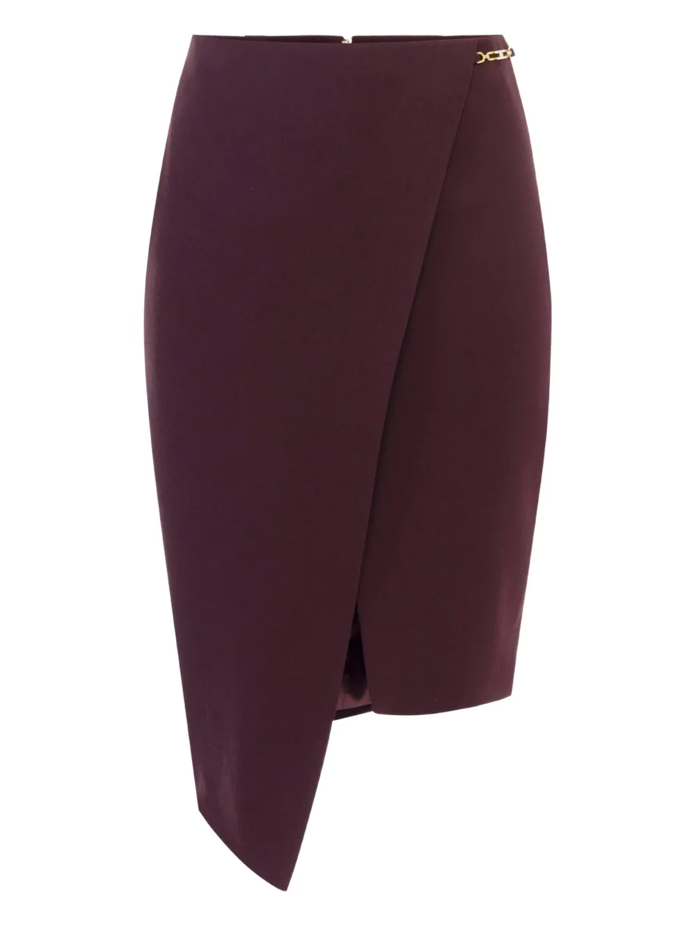 Elisabetta Franchi Asymmetrische rok met logoplakkaat Paars