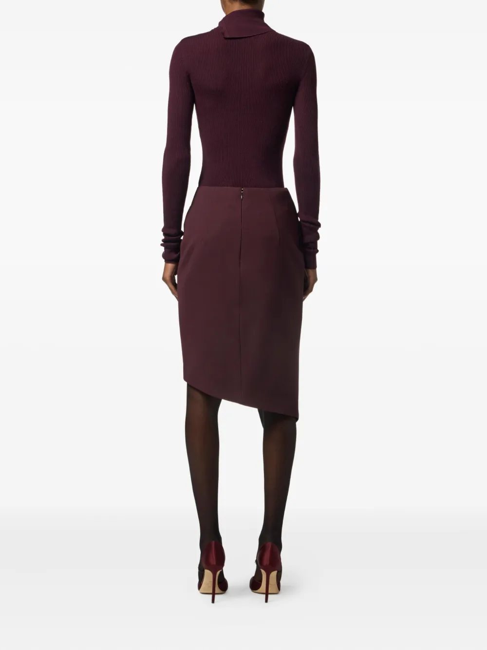 Elisabetta Franchi Asymmetrische rok met logoplakkaat Paars