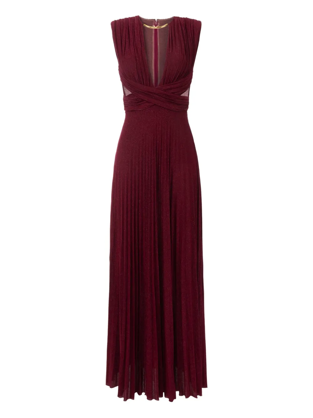 Elisabetta Franchi pleated gown Rood