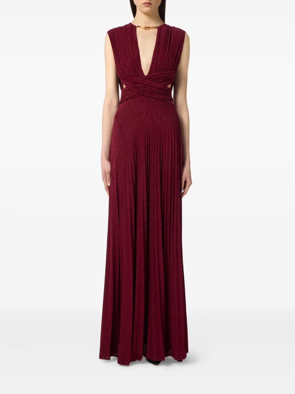 broderie-anglaise halterneck maxi dress