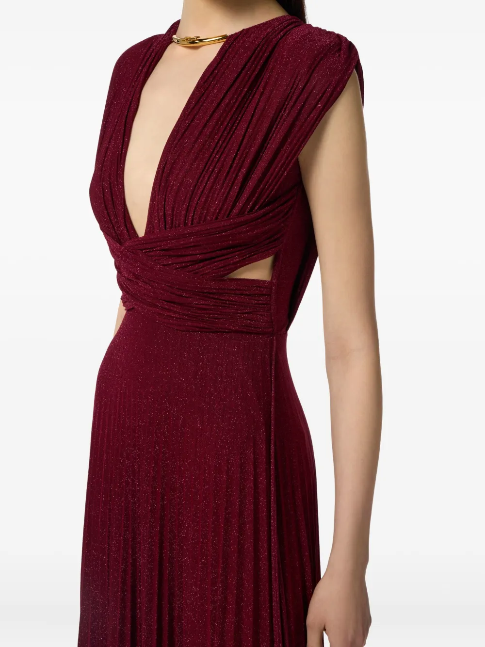 broderie-anglaise halterneck maxi dress