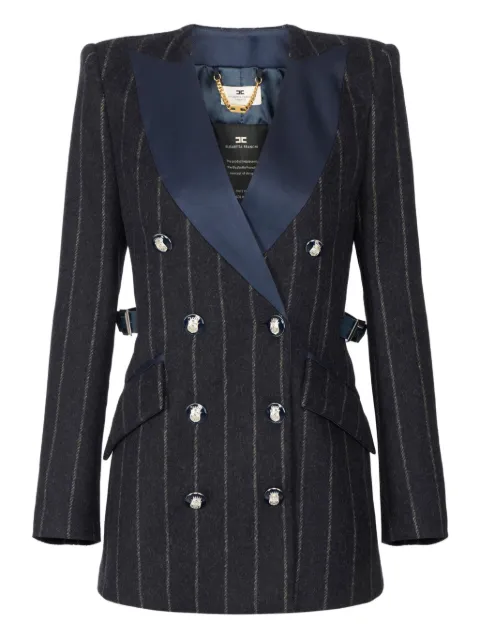 Elisabetta Franchi pinstripe satin-lapel blazer