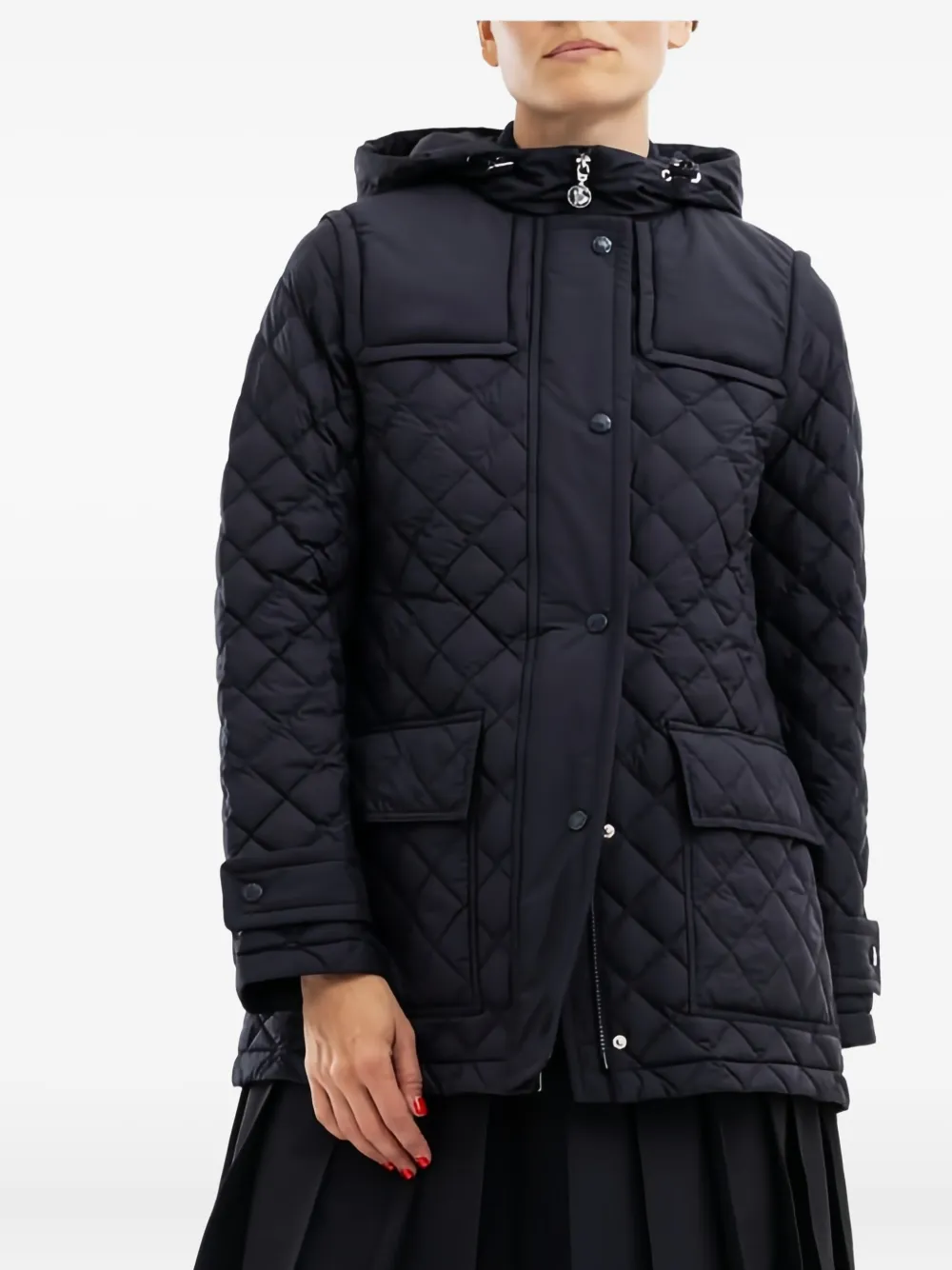 Moncler Quilted Hooded Puffer Jacket In Blue