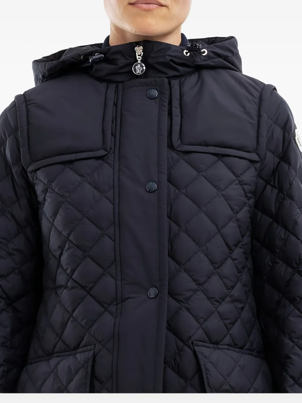 Moncler Quilted Hooded Puffer Jacket In Blue