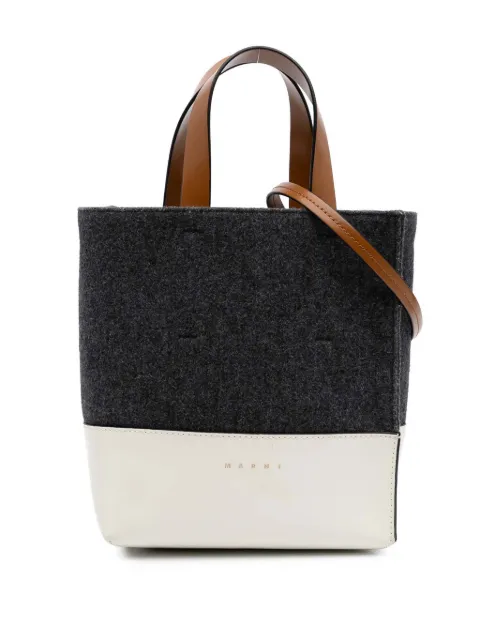 Marni Pre-Owned 2010-2025 Felt Trimmed Leather Museo Shopper Tote satchel