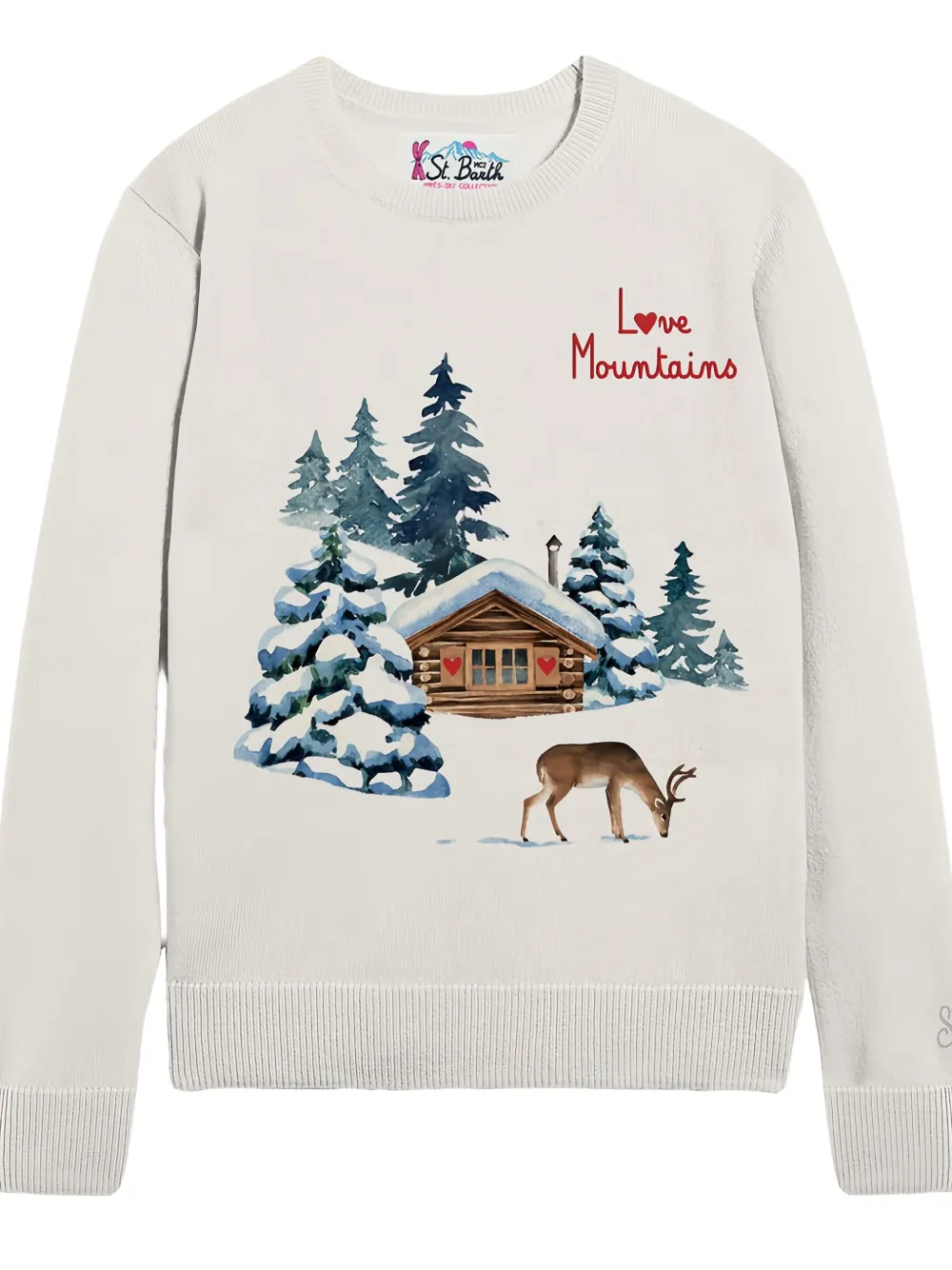 Mc2 Saint Barth Mountain-print Sweater In Neutral