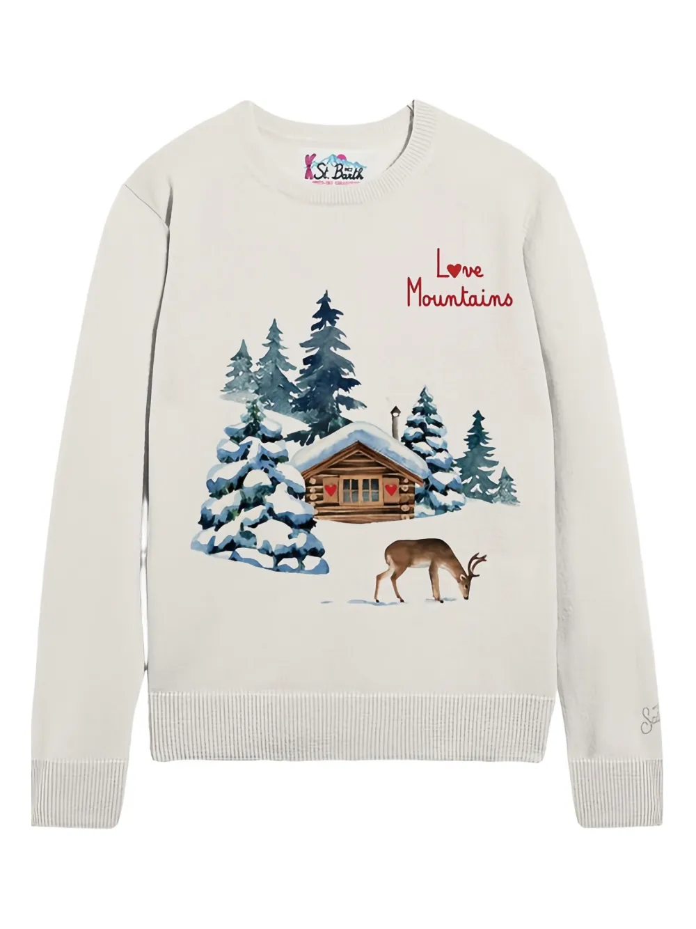 Mc2 Saint Barth Mountain-print Sweater In Neutral