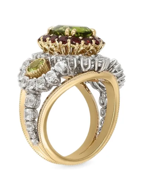 Dolce & Gabbana Eleganza ring 18K white and yellow gold, peridot, garnets and sapphires
