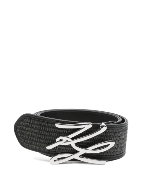 Karl Lagerfeld logo-plaque woven belt