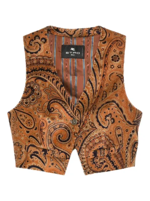 ETRO paisley-pattern corduroy waistcoat