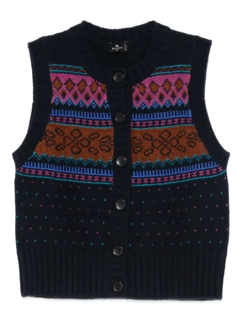 ETRO button-fastening patterned wool cardigan