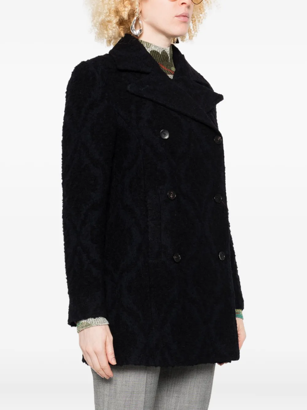 ETRO Jas met dubbele rij knopen Blauw