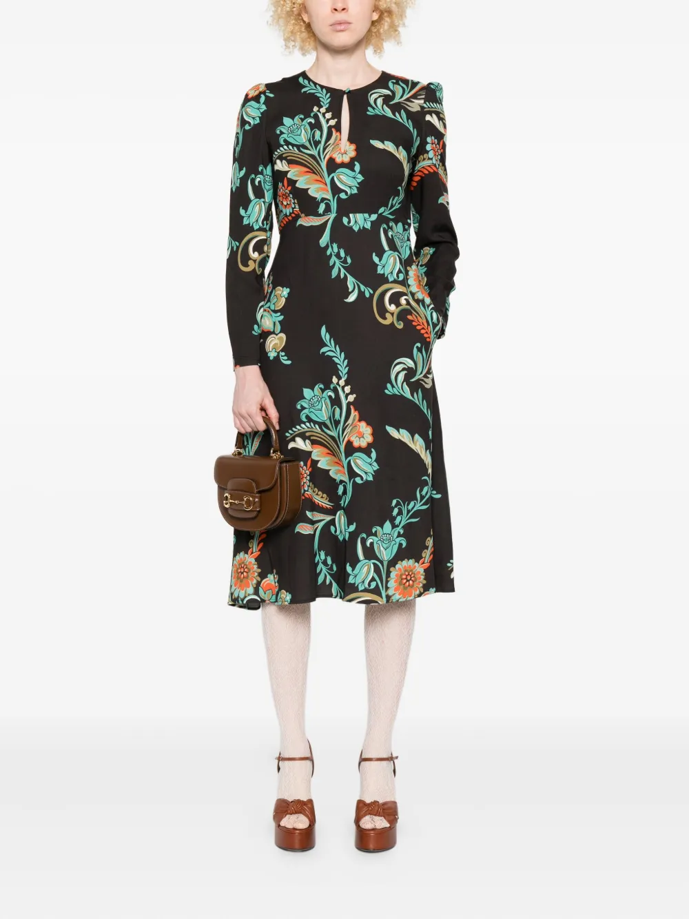 ETRO Jurk met bloemenprint - Zwart