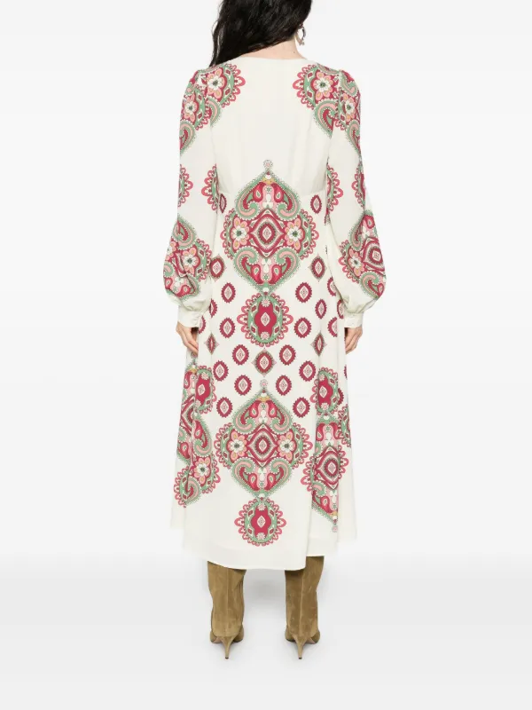 ETRO paisley-print long-sleeve Dress | White | FARFETCH