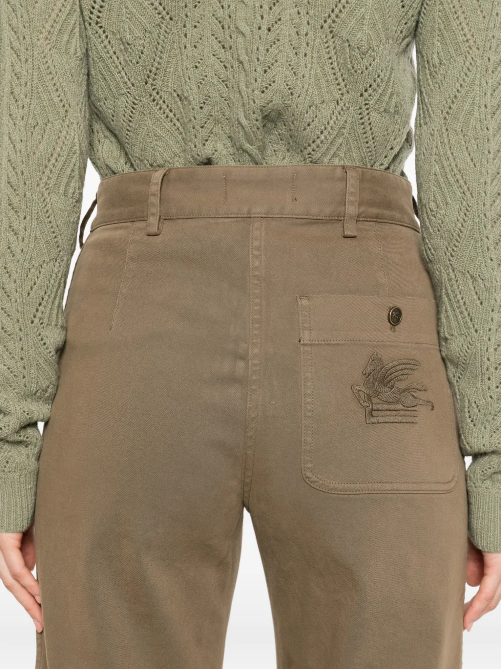 ETRO Broek met opgestikte zak Groen