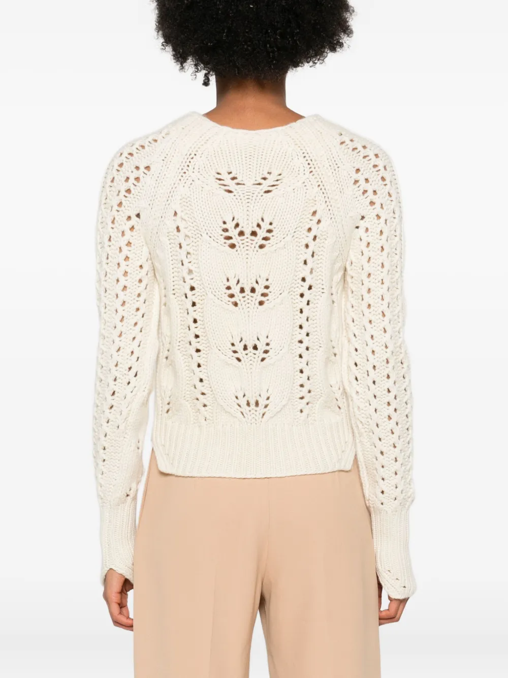 Ermanno Scervino Leaf-pattern Sweater In Neutral
