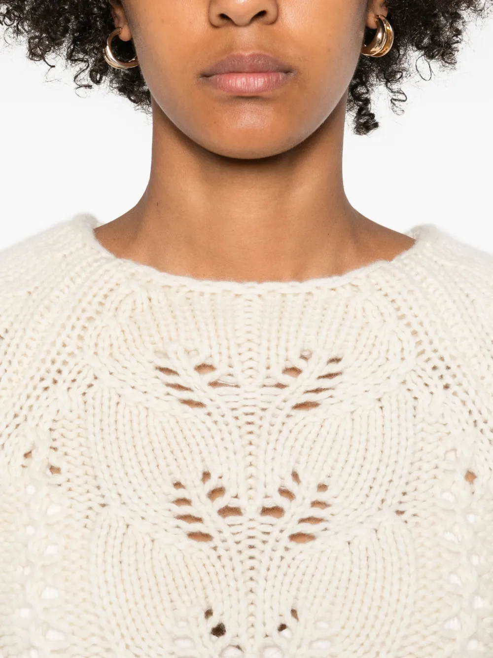Ermanno Scervino Leaf-pattern Sweater In Neutral