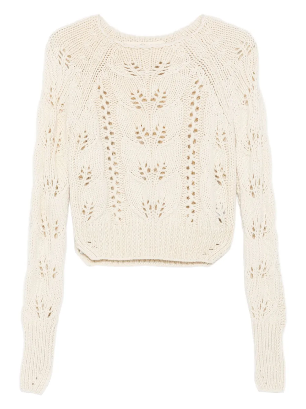 Ermanno Scervino Leaf-pattern Sweater In Neutral