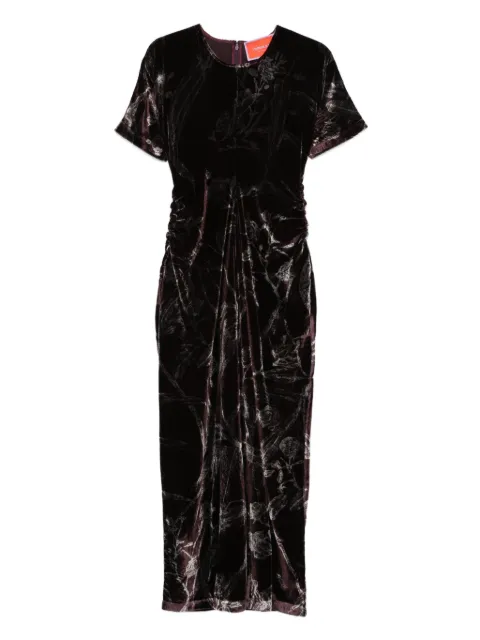 La DoubleJ velvet floral-print dress
