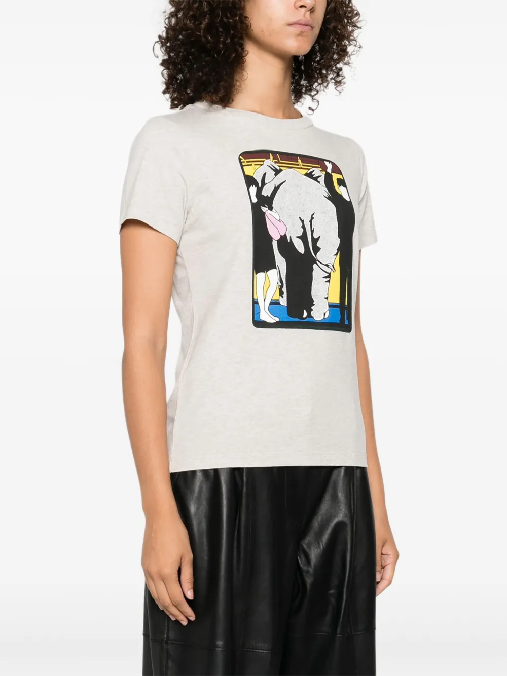 Kenzo elephant-print cotton top Grijs
