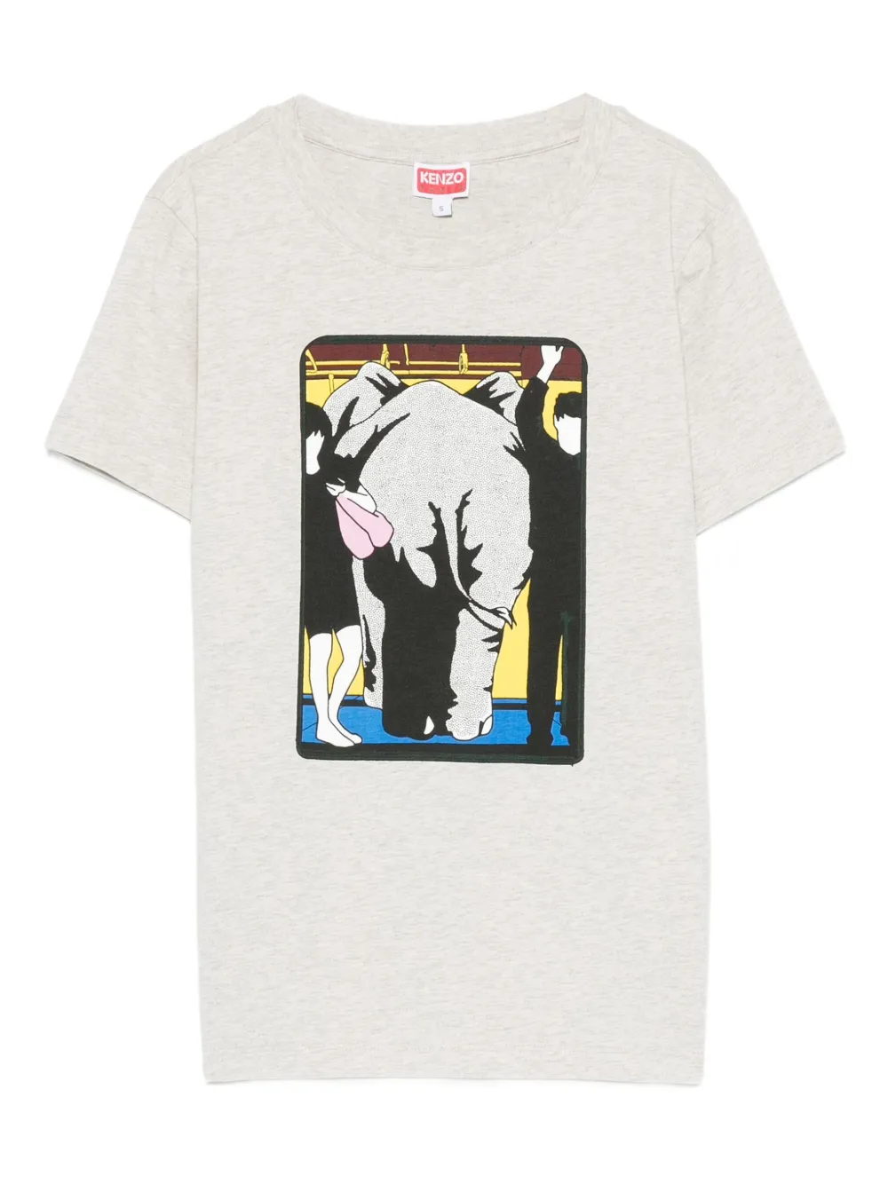 Kenzo elephant-print cotton top Grijs