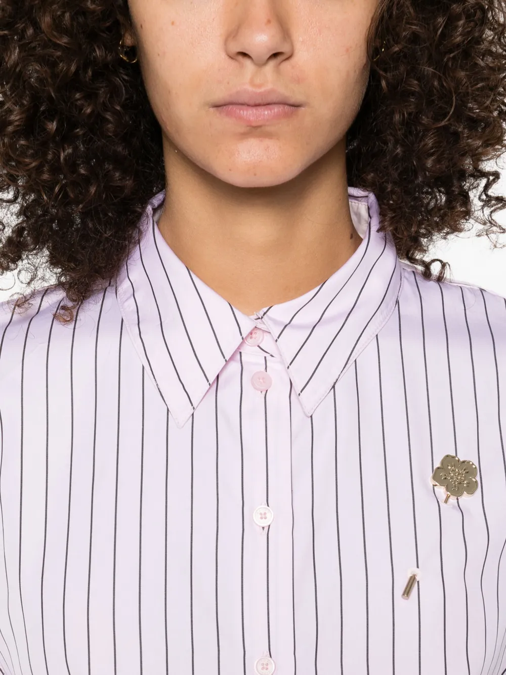 Kenzo striped pin-detail shirt Roze