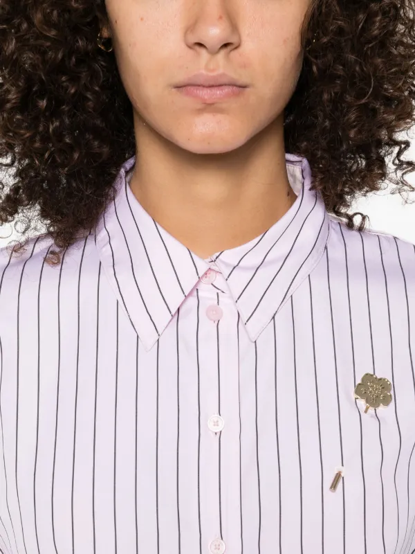 Kenzo Striped pin-detail Shirt | Pink | FARFETCH ZA