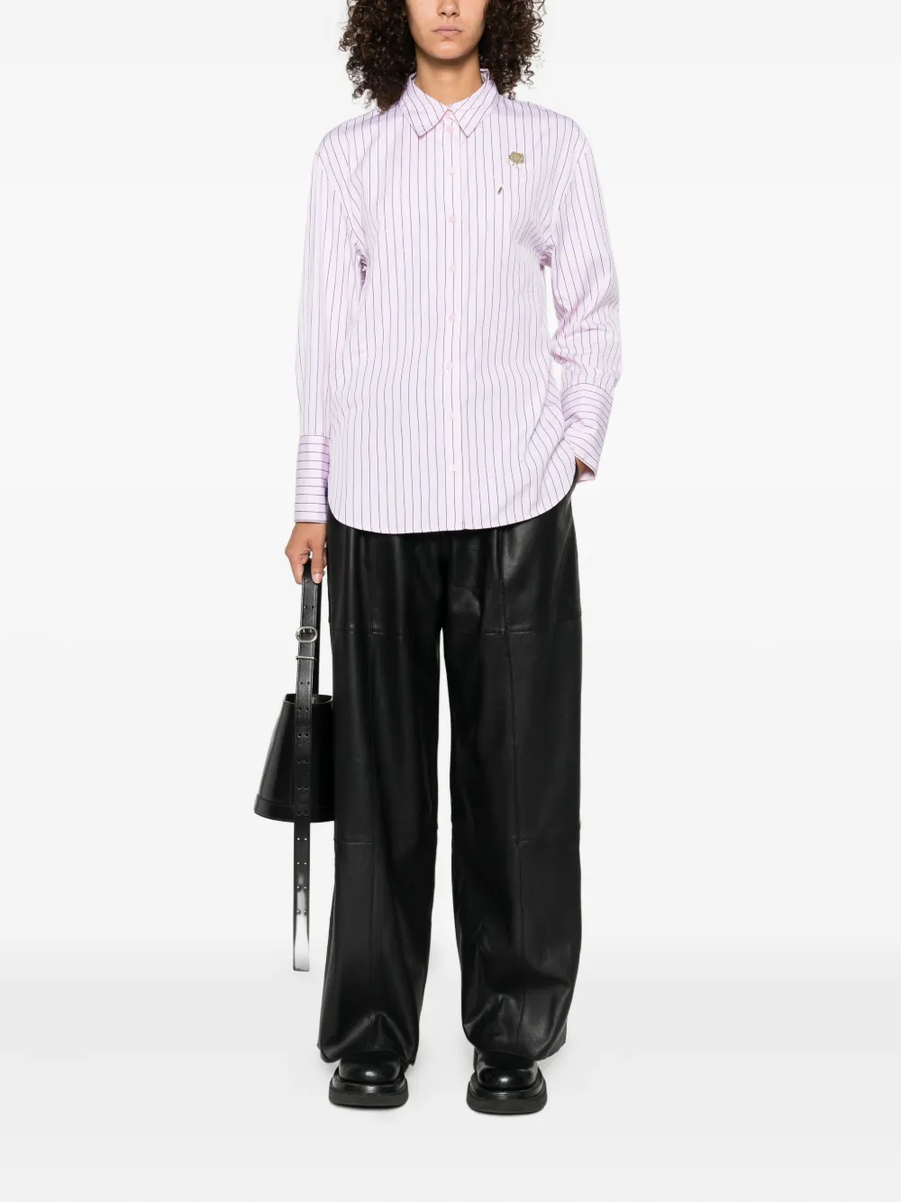 Kenzo striped pin-detail shirt Roze