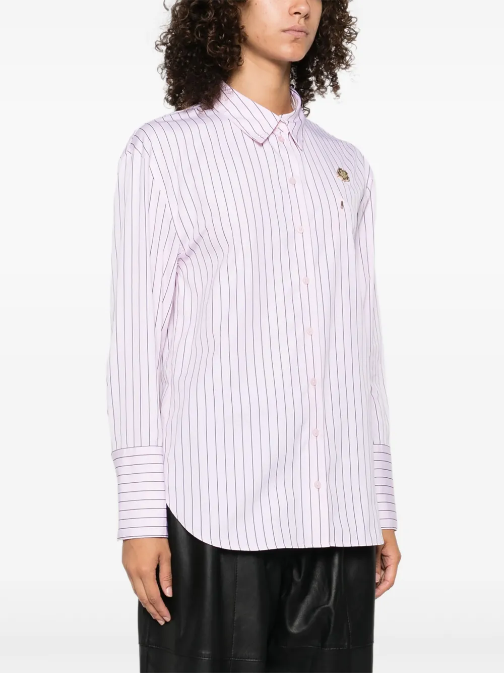 Kenzo striped pin-detail shirt Roze