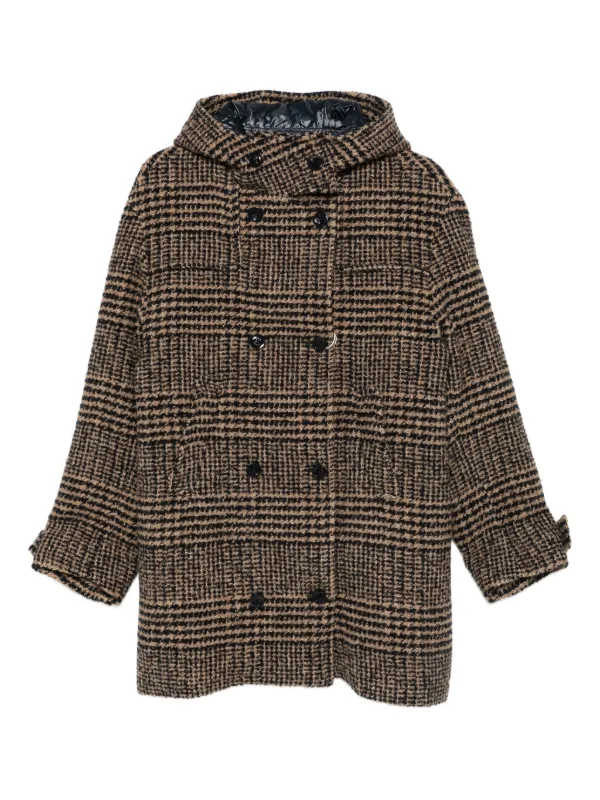 Herno Hooded Tweed Jacket Brown FARFETCH KW