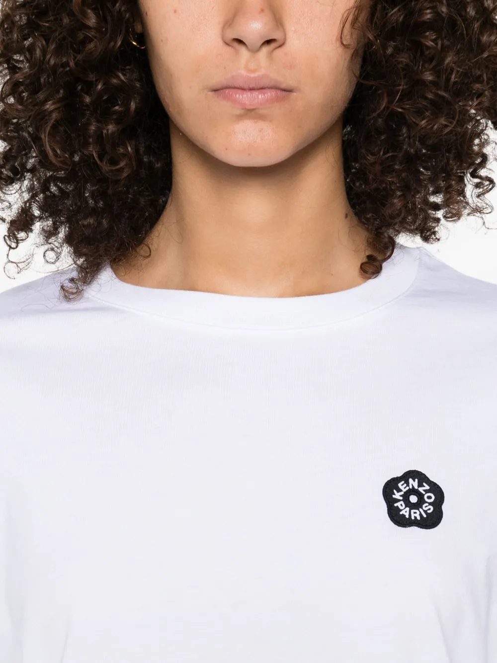 Kenzo flower-embellished long-sleeve top Wit