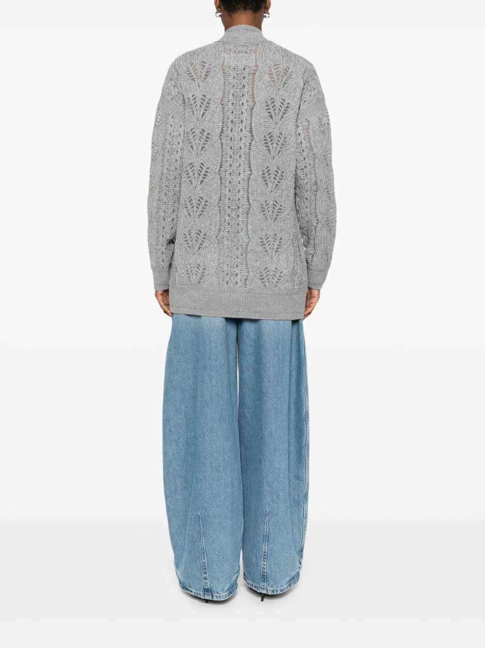 Ermanno Scervino Cable-knit Button Cardigan In White