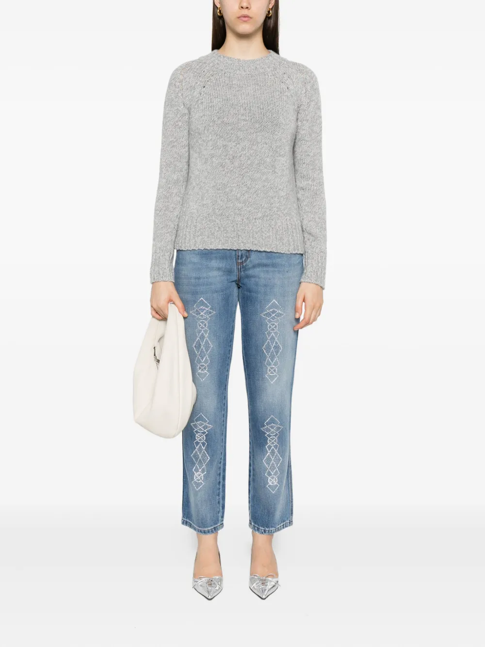 Ermanno Scervino rhinestone-embellished jeans Blauw